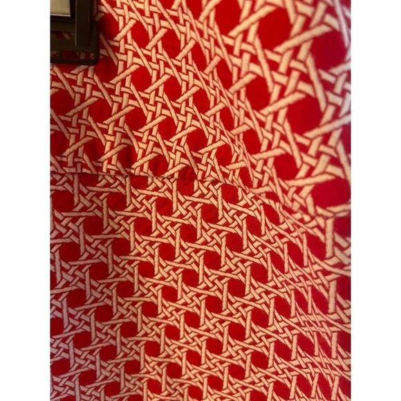 Talbots lined skirt size 16 red white geometric pattern zipper  CA#23147 - Picture 3 of 8